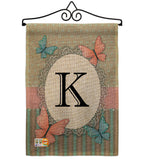 Butterflies K Initial - Bugs & Frogs Garden Friends Vertical Impressions Decorative Flags HG130141 Made In USA