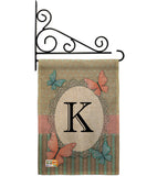 Butterflies K Initial - Bugs & Frogs Garden Friends Vertical Impressions Decorative Flags HG130141 Made In USA