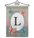 Butterflies L Initial - Bugs & Frogs Garden Friends Vertical Impressions Decorative Flags HG130142 Made In USA