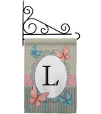 Butterflies L Initial - Bugs & Frogs Garden Friends Vertical Impressions Decorative Flags HG130142 Made In USA