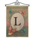 Butterflies L Initial - Bugs & Frogs Garden Friends Vertical Impressions Decorative Flags HG130142 Made In USA