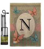 Butterflies N Initial - Bugs & Frogs Garden Friends Vertical Impressions Decorative Flags HG130144 Made In USA