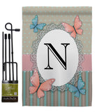 Butterflies N Initial - Bugs & Frogs Garden Friends Vertical Impressions Decorative Flags HG130144 Made In USA