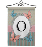 Butterflies O Initial - Bugs & Frogs Garden Friends Vertical Impressions Decorative Flags HG130145 Made In USA