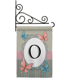 Butterflies O Initial - Bugs & Frogs Garden Friends Vertical Impressions Decorative Flags HG130145 Made In USA