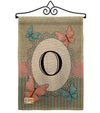 Butterflies O Initial - Bugs & Frogs Garden Friends Vertical Impressions Decorative Flags HG130145 Made In USA