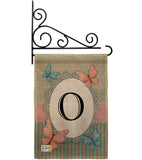 Butterflies O Initial - Bugs & Frogs Garden Friends Vertical Impressions Decorative Flags HG130145 Made In USA