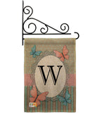 Butterflies W Initial - Bugs & Frogs Garden Friends Vertical Impressions Decorative Flags HG130153 Made In USA