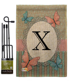 Butterflies X Initial - Bugs & Frogs Garden Friends Vertical Impressions Decorative Flags HG130154 Made In USA