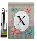 Butterflies X Initial - Bugs & Frogs Garden Friends Vertical Impressions Decorative Flags HG130154 Made In USA