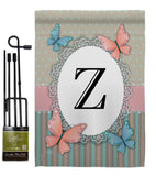 Butterflies Z Initial - Bugs & Frogs Garden Friends Vertical Impressions Decorative Flags HG130156 Made In USA