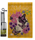 Welcome Butterflies Bouquet - Bugs & Frogs Garden Friends Vertical Impressions Decorative Flags HG137032 Made In USA