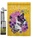 Welcome Butterflies Bouquet - Bugs & Frogs Garden Friends Vertical Impressions Decorative Flags HG137032 Made In USA