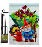 Garden Gnome - Bugs & Frogs Garden Friends Vertical Impressions Decorative Flags HG192457 Made In USA