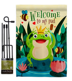 Frog Welcome - Bugs & Frogs Garden Friends Vertical Impressions Decorative Flags HG192582 Made In USA