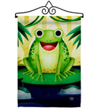 Happy Frog - Bugs & Frogs Garden Friends Vertical Impressions Decorative Flags HG192620 Made In USA