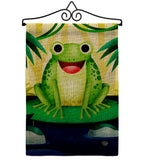 Happy Frog - Bugs & Frogs Garden Friends Vertical Impressions Decorative Flags HG192620 Made In USA