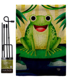 Happy Frog - Bugs & Frogs Garden Friends Vertical Impressions Decorative Flags HG192620 Made In USA