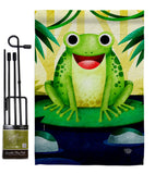 Happy Frog - Bugs & Frogs Garden Friends Vertical Impressions Decorative Flags HG192620 Made In USA