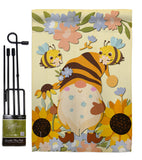 Blooming Gnome - Bugs & Frogs Garden Friends Vertical Impressions Decorative Flags HG192669 Made In USA