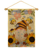 Blooming Gnome - Bugs & Frogs Garden Friends Vertical Impressions Decorative Flags HG192669 Made In USA