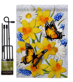 Daffodil & Butterflies - Bugs & Frogs Garden Friends Vertical Impressions Decorative Flags HG192670 Made In USA