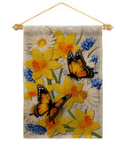 Daffodil & Butterflies - Bugs & Frogs Garden Friends Vertical Impressions Decorative Flags HG192670 Made In USA