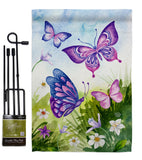 Butterflies Field - Bugs & Frogs Garden Friends Vertical Impressions Decorative Flags HG192698 Made In USA