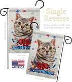 Patriotic Gray American Short Hair - Pets Nature Vertical Impressions Decorative Flags HG120109 Made In USA