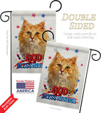 Patriotic Ginger Long Hair - Pets Nature Vertical Impressions Decorative Flags HG120142 Made In USA