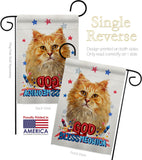 Patriotic Ginger Long Hair - Pets Nature Vertical Impressions Decorative Flags HG120142 Made In USA