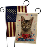 Patriotic Abyssiniar - Pets Nature Vertical Impressions Decorative Flags HG120104 Made In USA