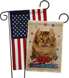 Patriotic Amerian Curl - Pets Nature Vertical Impressions Decorative Flags HG120108 Made In USA