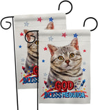 Patriotic Gray American Short Hair - Pets Nature Vertical Impressions Decorative Flags HG120109 Made In USA