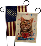 Patriotic American Short Hair - Pets Nature Vertical Impressions Decorative Flags HG120111 Made In USA