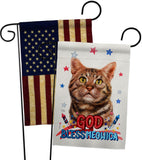 Patriotic American Short Hair - Pets Nature Vertical Impressions Decorative Flags HG120111 Made In USA