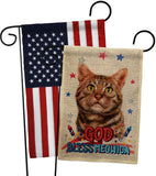 Patriotic American Short Hair - Pets Nature Vertical Impressions Decorative Flags HG120111 Made In USA