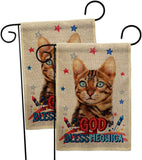 Patriotic Brown Bengal - Pets Nature Vertical Impressions Decorative Flags HG120115 Made In USA