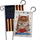 Patriotic British Short Hair - Pets Nature Vertical Impressions Decorative Flags HG120125 Made In USA