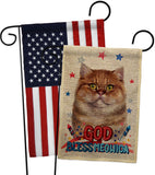 Patriotic British Short Hair - Pets Nature Vertical Impressions Decorative Flags HG120125 Made In USA