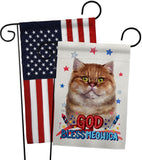 Patriotic British Short Hair - Pets Nature Vertical Impressions Decorative Flags HG120125 Made In USA