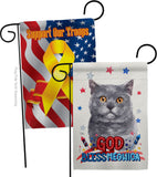 Patriotic Blue British Short Hair - Pets Nature Vertical Impressions Decorative Flags HG120126 Made In USA