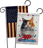 Patriotic Long Hair Dilute Calico - Pets Nature Vertical Impressions Decorative Flags HG120138 Made In USA