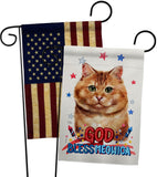 Patriotic Brown Dilute Calico - Pets Nature Vertical Impressions Decorative Flags HG120139 Made In USA