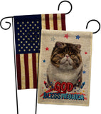 Patriotic Exotic Short Hair - Pets Nature Vertical Impressions Decorative Flags HG120141 Made In USA