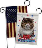 Patriotic Exotic Short Hair - Pets Nature Vertical Impressions Decorative Flags HG120141 Made In USA