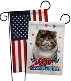 Patriotic Exotic Short Hair - Pets Nature Vertical Impressions Decorative Flags HG120141 Made In USA