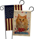 Patriotic Ginger Long Hair - Pets Nature Vertical Impressions Decorative Flags HG120142 Made In USA