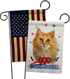 Patriotic Ginger Long Hair - Pets Nature Vertical Impressions Decorative Flags HG120142 Made In USA