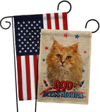 Patriotic Ginger Long Hair - Pets Nature Vertical Impressions Decorative Flags HG120142 Made In USA